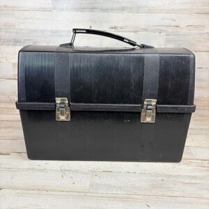 Vintage Aladdin Black Dome Lunch Box Plastic Industrial Work Pail Nashville TN